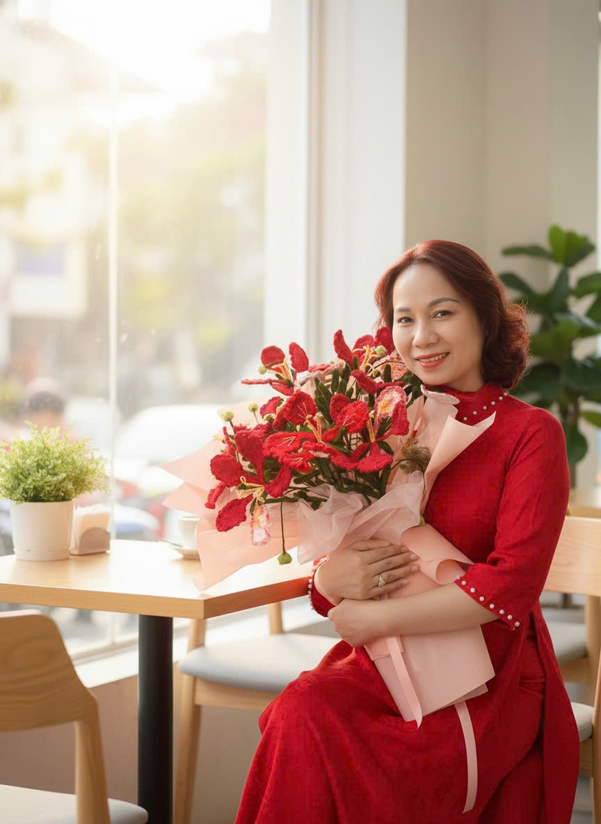 Hoa phượng móc thủ công